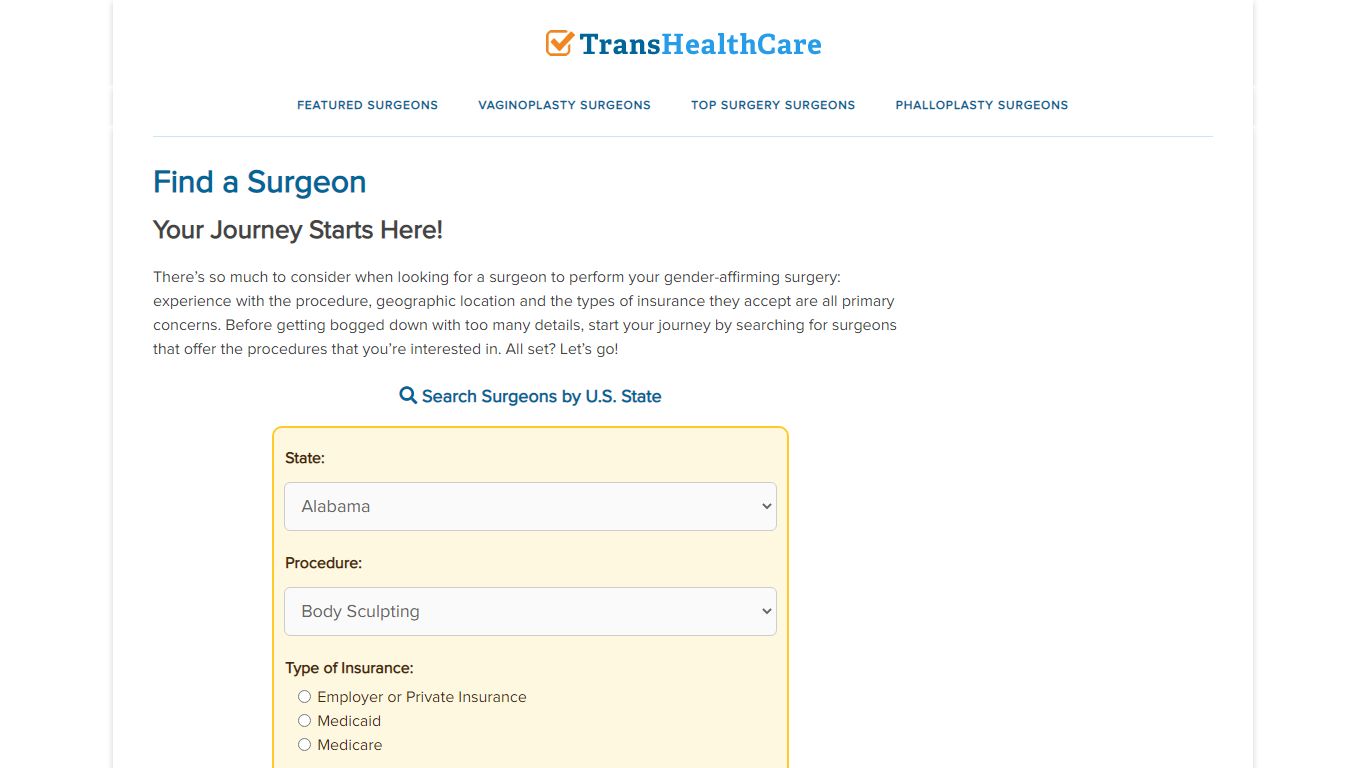 Find a Surgeon for Gender-Affirming Care - TransHealthCare