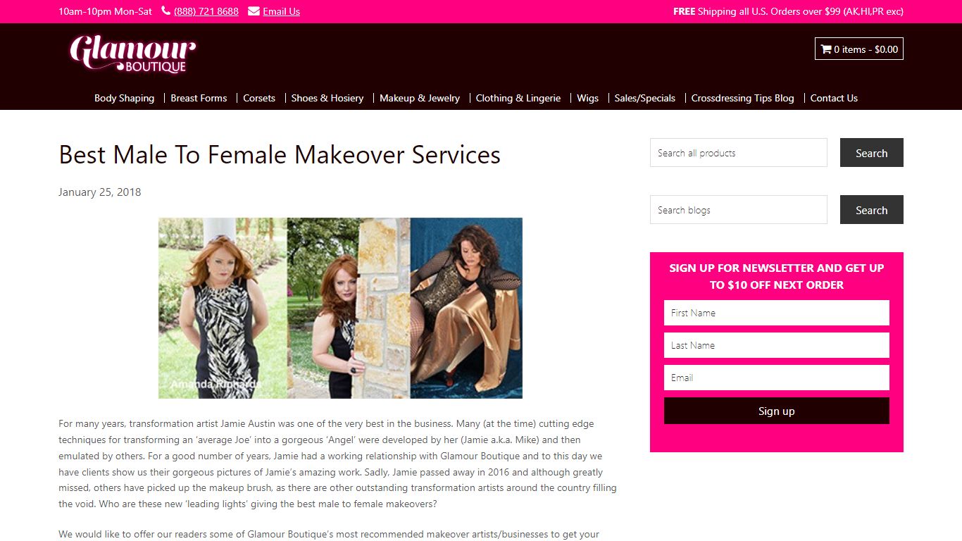 Best Male To Female Makeover Services - Glamour Boutique